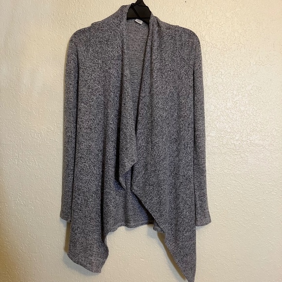 Mudd Cardigan Sweater Heathered Black & White Women's Open-Front Style - Size M - Picture 1 of 7